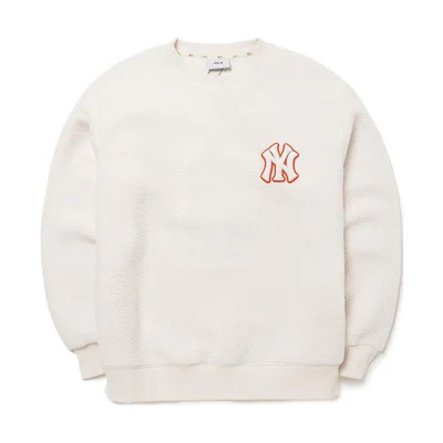 MLB FW23 New York Yankees Cream Letter Pullover Sweatshirt Unisex 31TSC9131