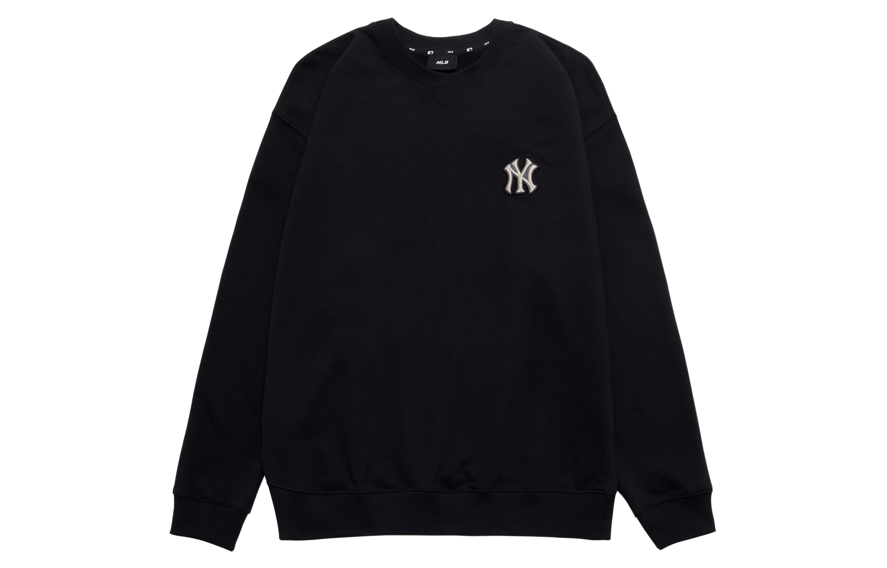 Lookbook MLB FW23 紐約洋基漸層字母圖案黑色男女款圓領長袖衫 3AMTM0234-50BKS