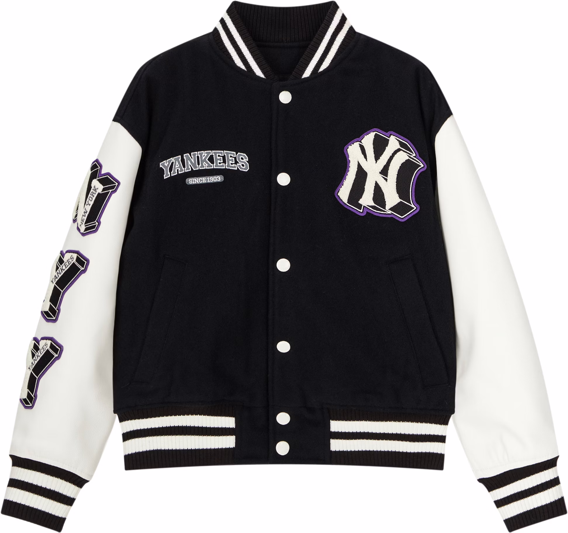 mlb-fw-23-new-york-yankees-letter-print-black-baseball-jacket-unisex-long-sleeve-3-ajpv-0234-50-bks