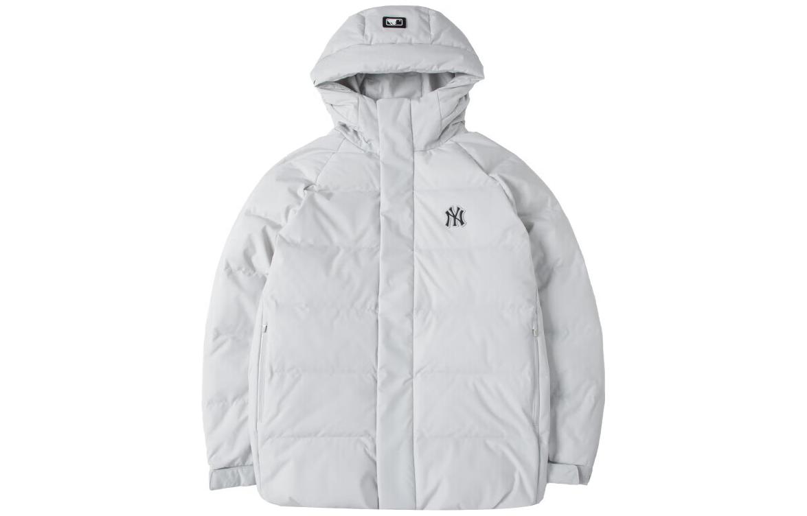 Order MLB 2023秋冬纽约扬基字母印花短款连帽羽绒服 灰色男款. 3ADJB2036-50GRL
