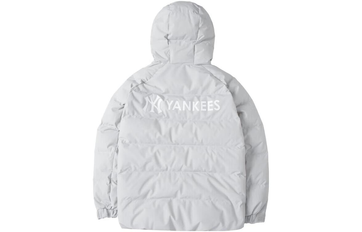 Lookbook MLB 2023秋冬纽约扬基字母印花短款连帽羽绒服 灰色男款. 3ADJB2036-50GRL