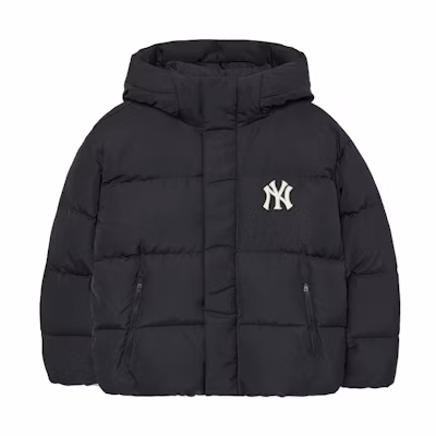 MLB FW23 New York Yankees Letter Print Puffer Jacket Unisex Black Short款 3ADJV0236-50BKS