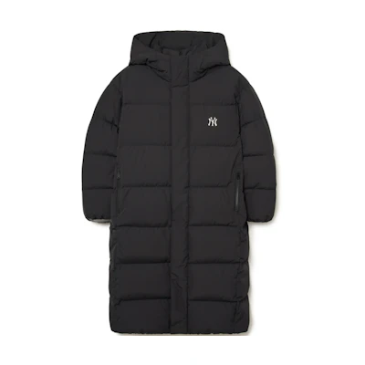 MLB FW23 New York Yankees Logo Print Long Down Jacket Unisex Black. 3ADJB1336-50BKS