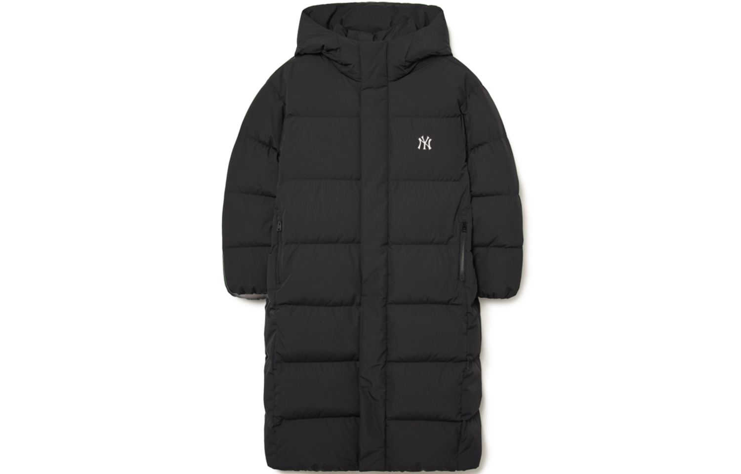 Order MLB FW23 紐約洋基隊標誌印花長版羽絨外套 男女款 黑色 3ADJB1336-50BKS