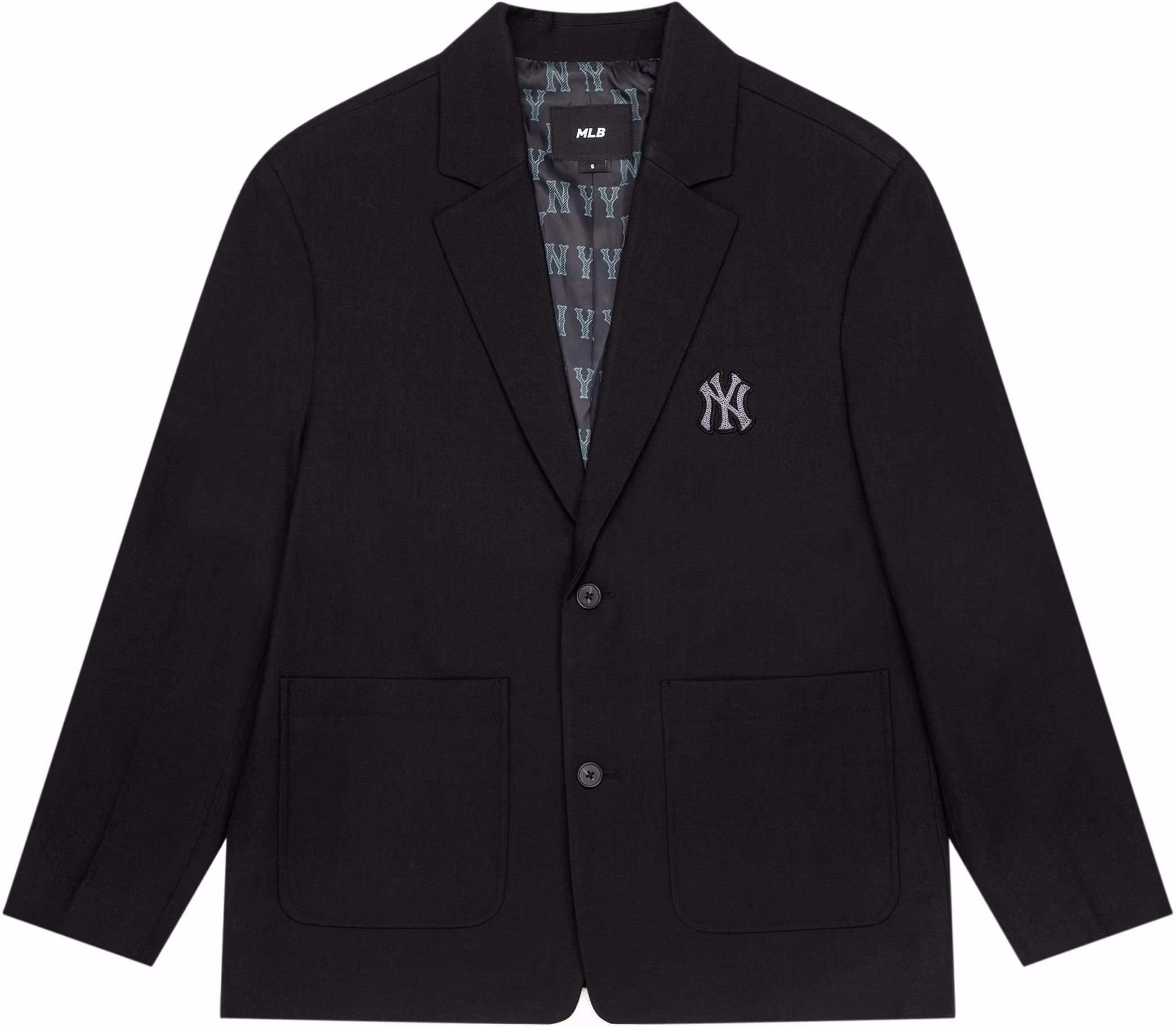 mlb-fw-23-new-york-yankees-logo-print-single-breasted-blazer-unisex-black-3-ajkm-0134-50-bks