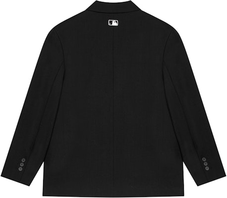 MLB FW23 紐約洋基隊標誌印花單扣西裝外套 男女同款 黑色。 3AJKM0134-50BKS Lookbook MLB FW23 紐約洋基隊標誌印花單扣西裝外套 男女同款 黑色。 3AJKM0134-50BKS