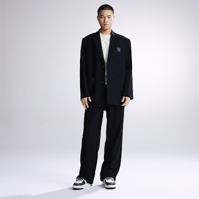 MLB FW23 紐約洋基隊標誌印花單扣西裝外套 男女同款 黑色。 3AJKM0134-50BKS Details for MLB FW23 紐約洋基隊標誌印花單扣西裝外套 男女同款 黑色。 3AJKM0134-50BKS