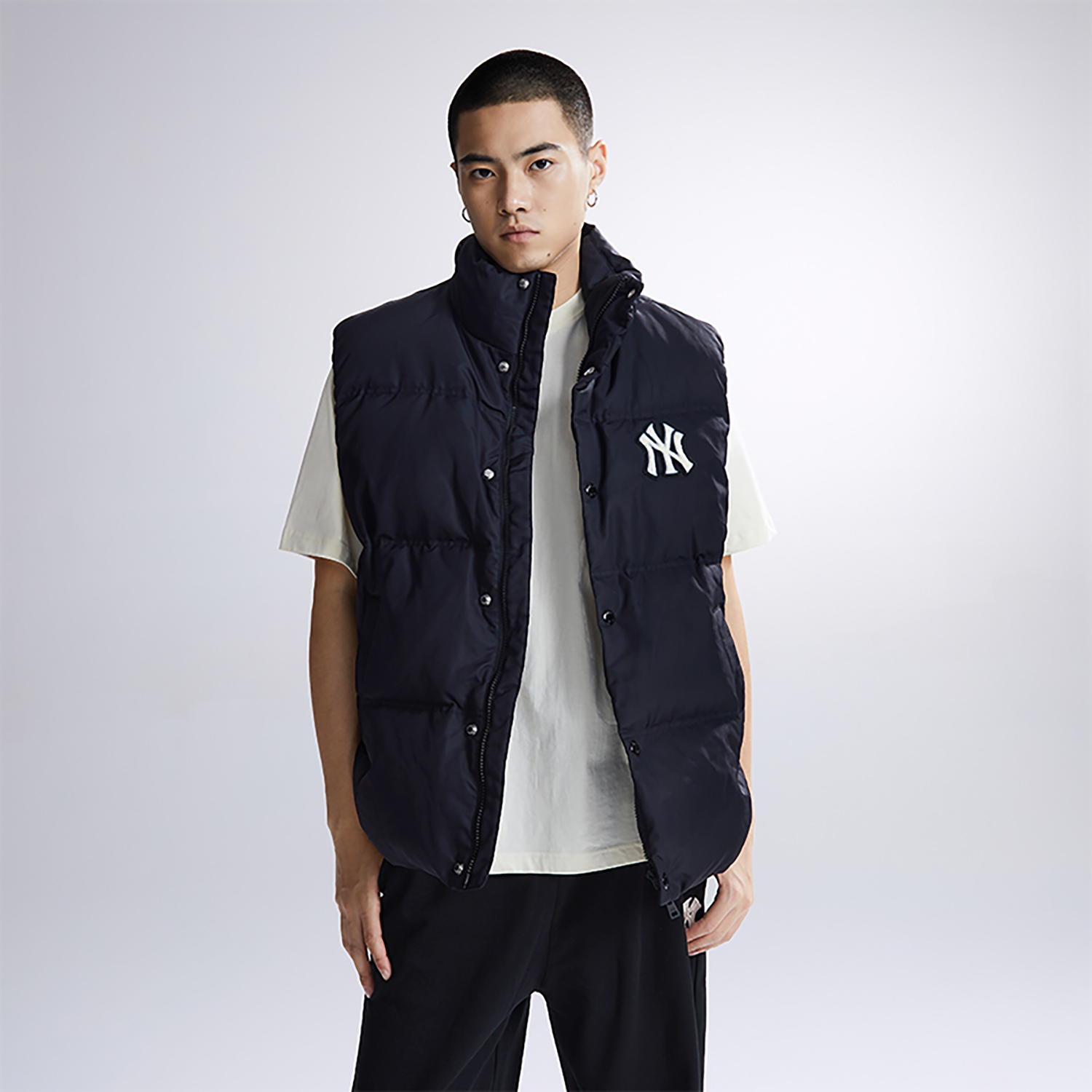 Cheap MLB FW23 Rompi Tebal Logo New York Yankees Hitam Unisex 3ADVV0136-50BKS