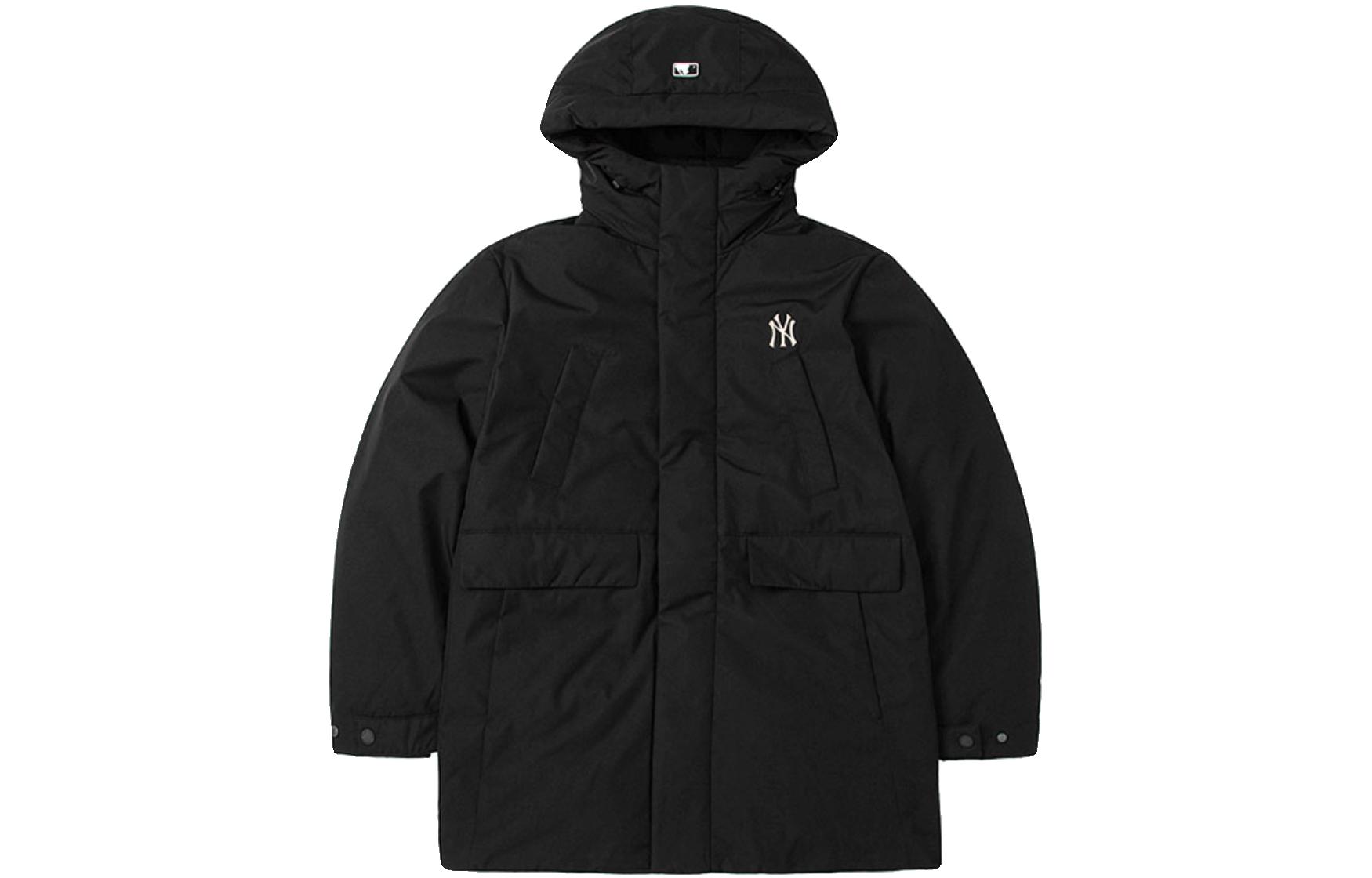MLB FW23 New York Yankees Oversized Hooded Zip Puffer Jacket Unisex Black 3ADJB0936-50BKS