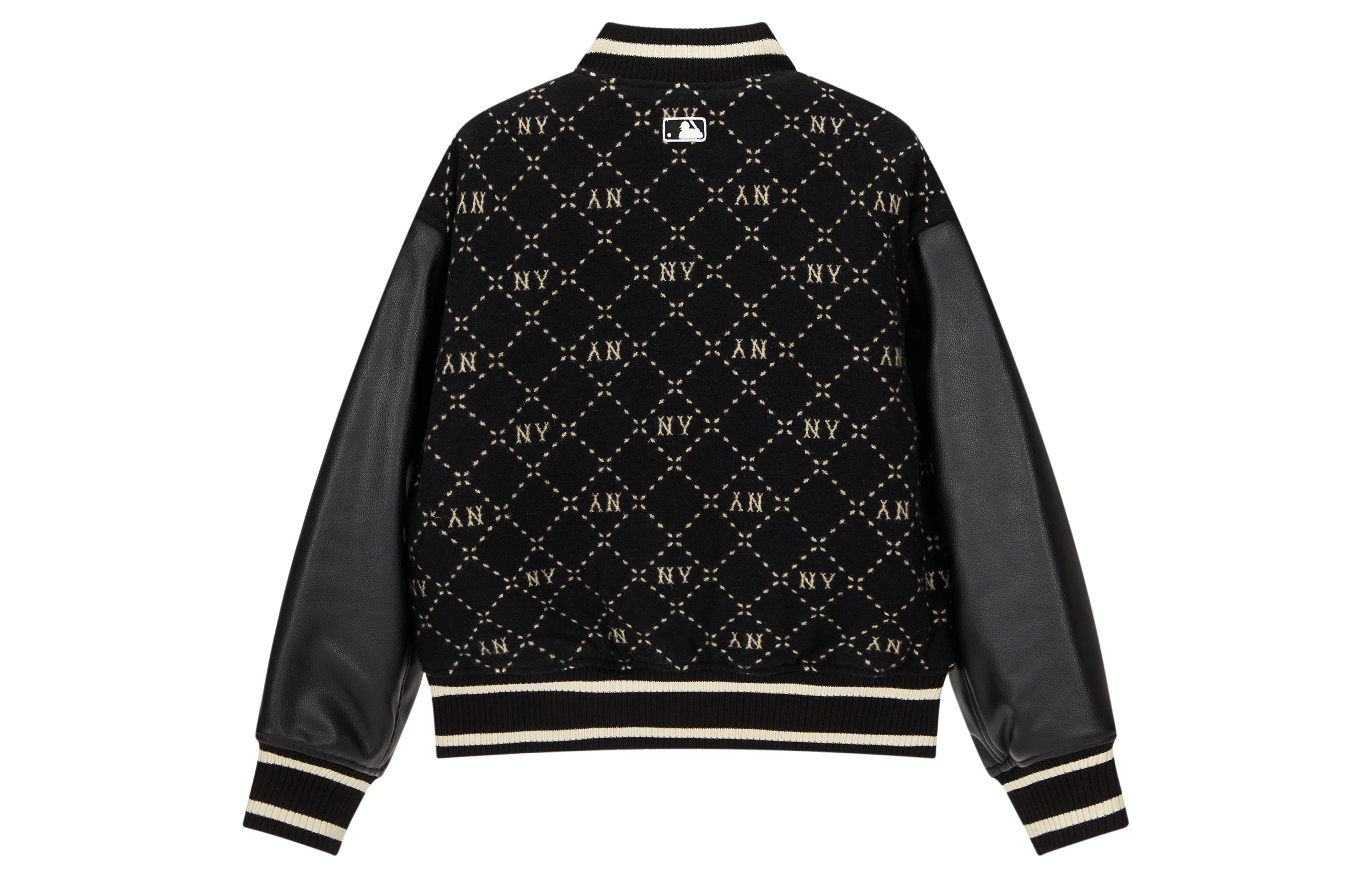Lookbook MLB FW23 紐約洋基格紋字母棒球外套 黑色 男女適用 3AJPM0634-50BKS