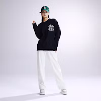 Sizing MLB FW23 紐約洋基隊黑色男女款套頭圓領衛衣 3AMTB0434-50BKS