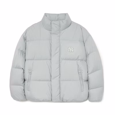 MLB FW23 New York Yankees Solid Color Letter Stand Collar Down Jacket Blue Unisex. 3ADJB0736-50GRS