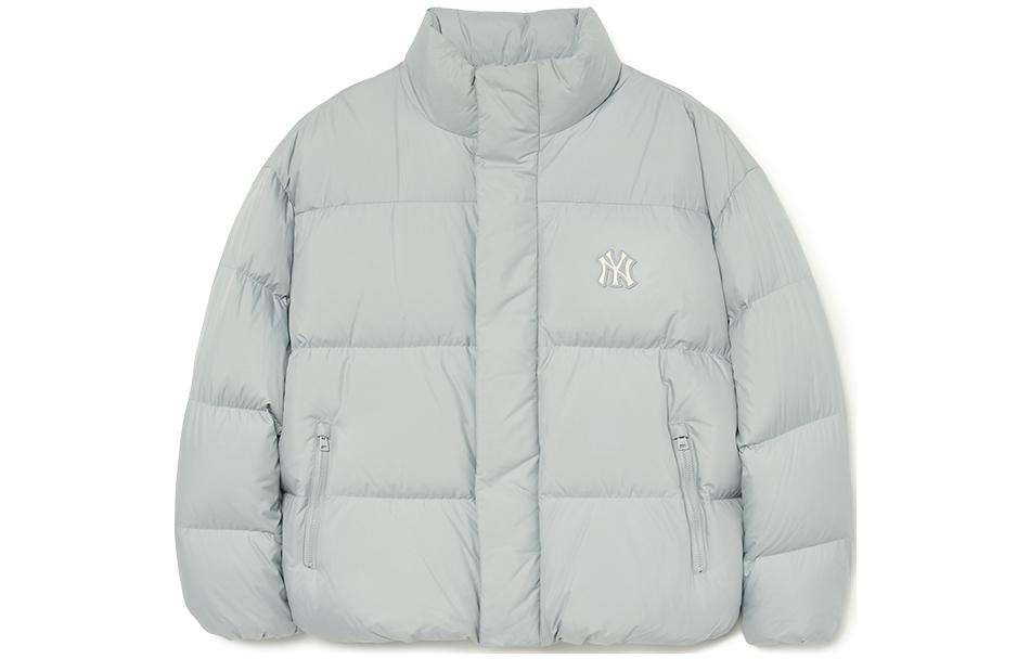 MLB FW23 New York Yankees Solid Color Letter Stand Collar Down Jacket Blue Unisex. 3ADJB0736-50GRS 圖 2