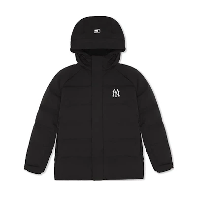 MLB FW23 New York Yankees Unisex Black Logo Down Jacket with Hood 3ADJB2136-50BKS