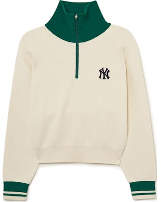 MLB FW23 New York Yankees Unisex High-neck Knit Pullover Sweater - Cream. 3FKPV0134-50CRD Order MLB FW23 New York Yankees Unisex High-neck Knit Pullover Sweater - Cream. 3FKPV0134-50CRD
