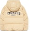 Buy MLB FW23 紐約洋基男女連帽羽絨外套 米色 字母補丁款式 3ADJV0236-50SAL