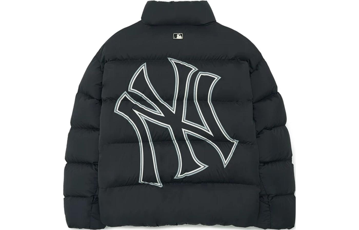 MLB FW23 NY Yankees Back Print Logo Long Sleeve Down Jacket Unisex Black. 3ADJB0436-50BKS
