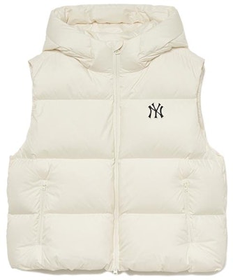 MLB FW23 양키스 크림 민소매 후드 패딩 조끼 유니섹스 루즈핏. 3ADVB0436-50CRS Order MLB FW23 양키스 크림 민소매 후드 패딩 조끼 유니섹스 루즈핏. 3ADVB0436-50CRS