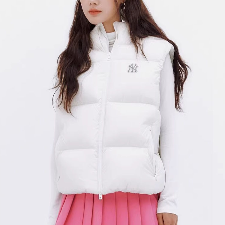 Details for MLB FW23 양키스 크림 민소매 후드 패딩 조끼 유니섹스 루즈핏. 3ADVB0436-50CRS