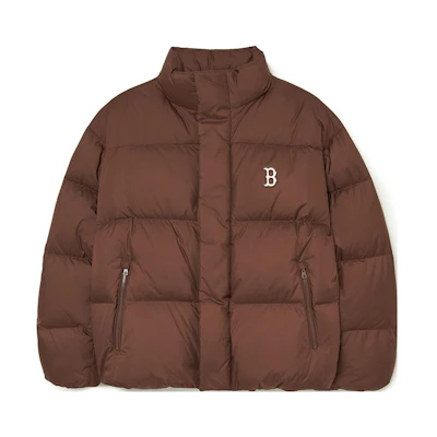 MLB FW24 Boston Red Sox Puffer Jacket Deep Brown Unisex Kendall Style 3ADJB0736-43BRD