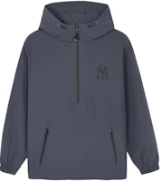 MLB Gofcore Reflective SS24 Yankees Charcoal Half-Zip Reflective Hoodie Jacket Unisex 3AWJB0241-50GRD MLB Gofcore Reflective SS24 Yankees Charcoal Half-Zip Reflective Hoodie Jacket Unisex 3AWJB0241-50GRD