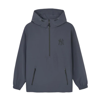 MLB Gofcore Reflective SS24 Yankees Charcoal Half-Zip Reflective Hoodie Jacket Unisex 3AWJB0241-50GRD