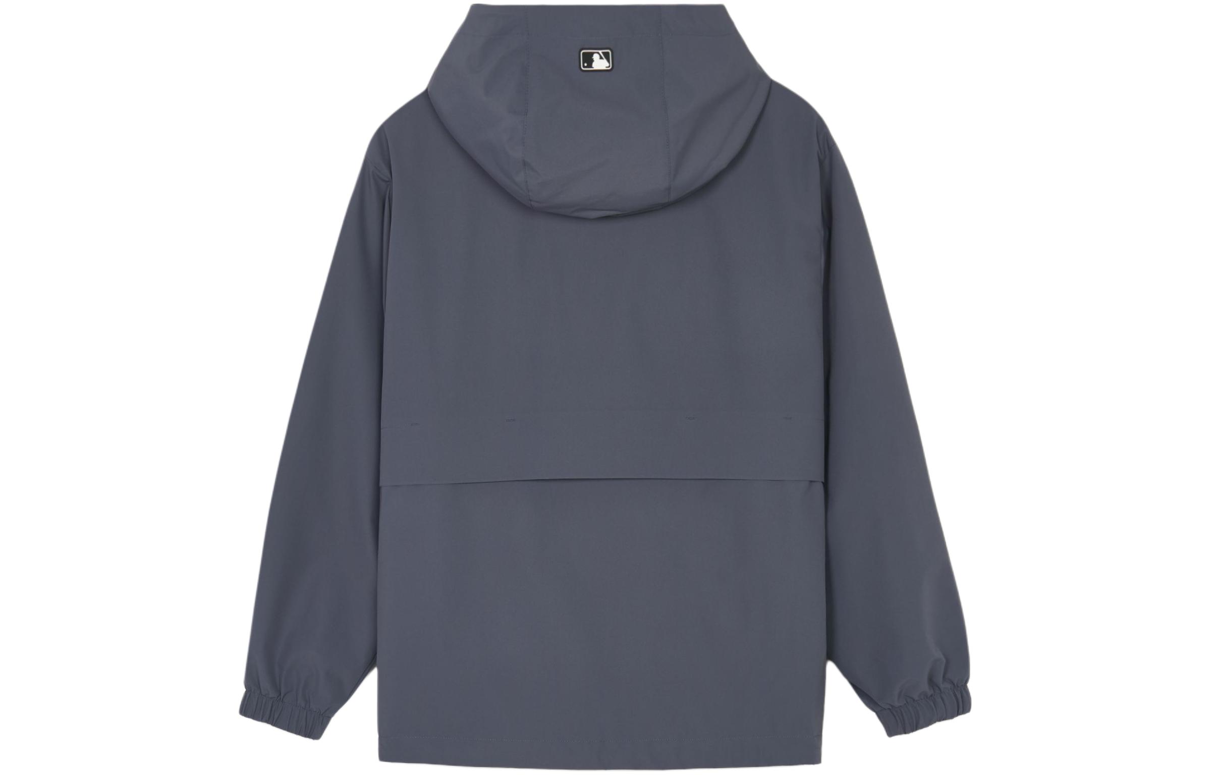 Lookbook MLB 고프코어 반사 SS24 양키스 차콜 반집업 후드 재킷 유니섹스 3AWJB0241-50GRD