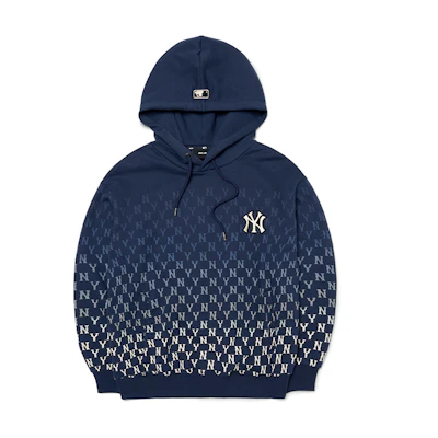 MLB Gradient Logo Full-Print Hoodie New York Yankees Unisex Navy Blue 3AHDM0624-50NYD