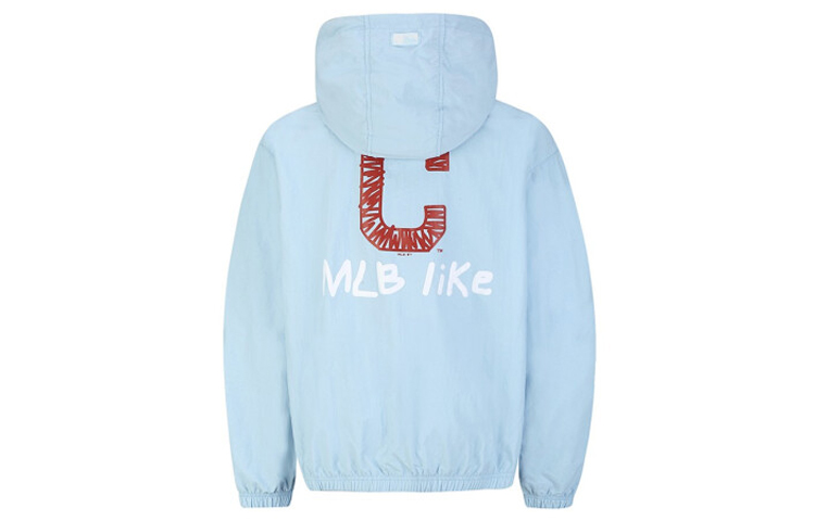 MLB Graffiti Lightweight Windbreaker Jacket Unisex Sky Blue Loose Fit 31JP09031-45S