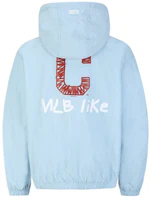 MLB Graffiti Lightweight Windbreaker Jacket Unisex Sky Blue Loose Fit 31JP09031-45S MLB Graffiti Lightweight Windbreaker Jacket Unisex Sky Blue Loose Fit 31JP09031-45S