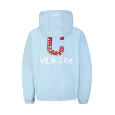 MLB Graffiti Lightweight Windbreaker Jacket Unisex Sky Blue Loose Fit 31JP09031-45S