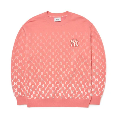 MLB Graphic Logo New York Yankees Gradient Sweatshirt Coral Unisex Fall Edition 3AMTM1024-50COS