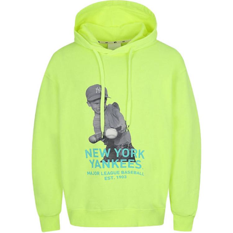 MLB Graphic Print Hoodie Green Long Sleeve Pullover 31HDE2011-50Y