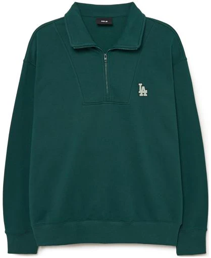 mlb-green-half-zip-pullover-with-letter-logo-and-collar-3-amtb-0534-07-gnd