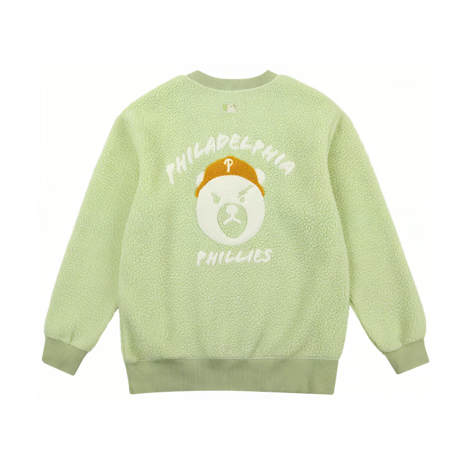 MLB Grumpy Bear Series Embroidered Crewneck Sweatshirt Unisex Light Green 3AMTEC816-Light-Green