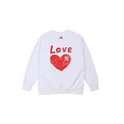 MLB Heart Love Print Casual Sweatshirt Unisex White 31MTL2111-50W