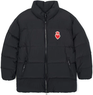 MLB Heart Patch Zip-Up Stand Collar Jacket Unisex Black 3ADJH0236-50BKS Order MLB Heart Patch Zip-Up Stand Collar Jacket Unisex Black 3ADJH0236-50BKS