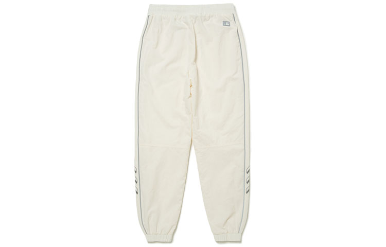 Lookbook MLB Ivory Logo Jogger Pants Unisex - Relaxed Knit with Elastic Waistband. 3AWPS1414-50IVS
