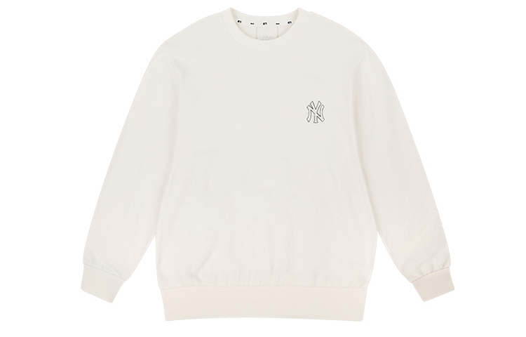 MLB Ivory White Classic Logo Embroidered Long Sleeve Sweatshirt Unisex 31MTZ1941-50I