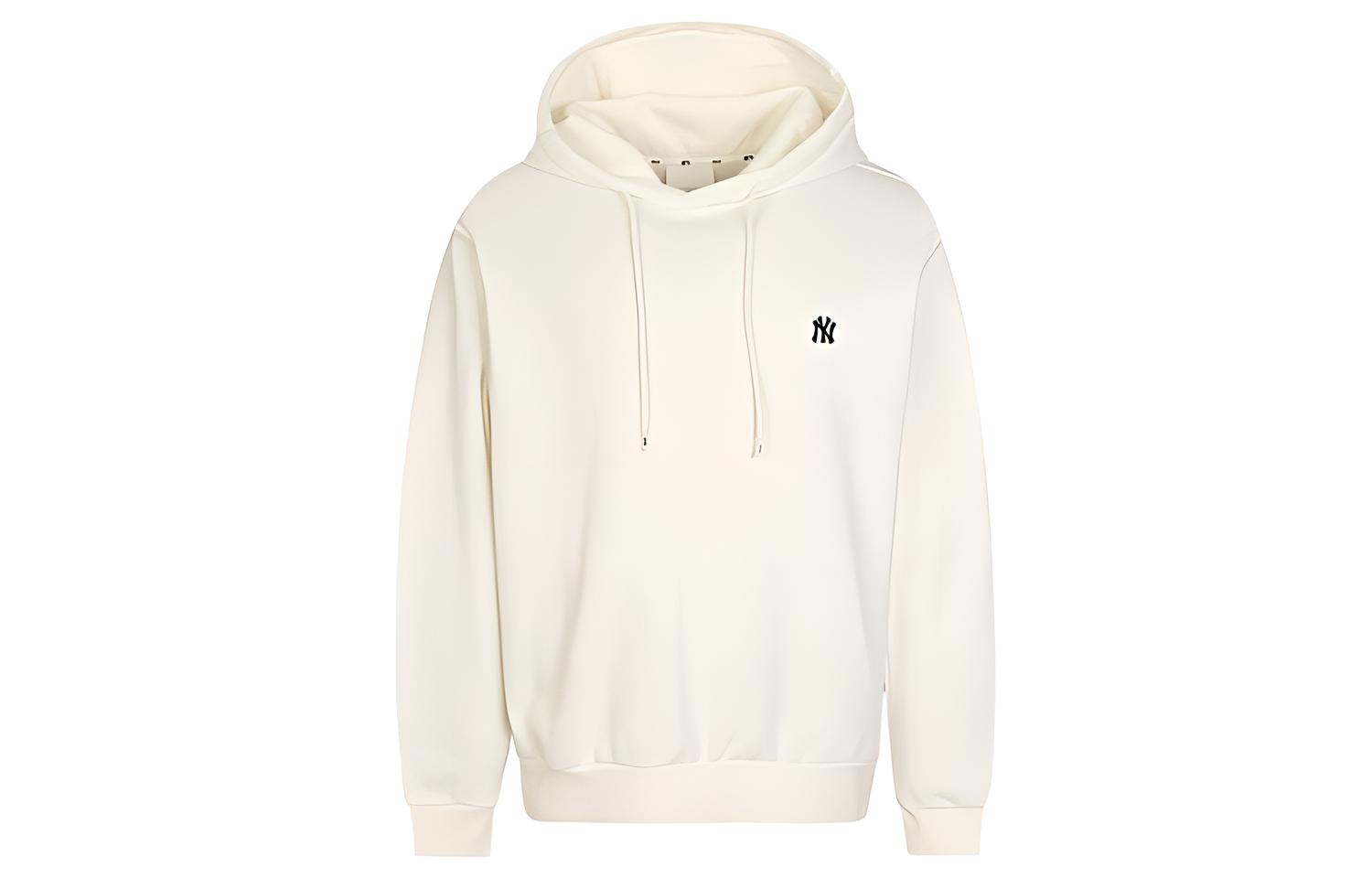 MLB Ivory White Unisex Long Sleeve Relaxed Fit Sweatshirt with Logo Patch 31HD02941-50I