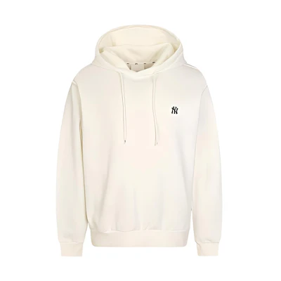 MLB Ivory White Unisex Long Sleeve Relaxed Fit Sweatshirt with Logo Patch 31HD02941-50I