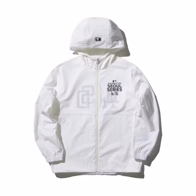 MLB Korea Seoul Series Dodgers vs Padres White Full-Zip Hoodie Jacket 3AWJB9043-00IVS