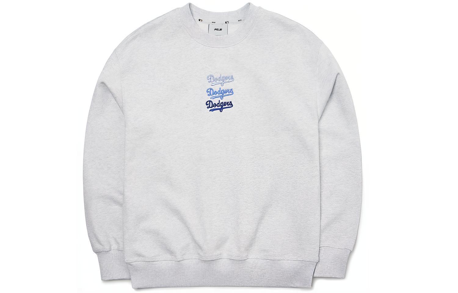 MLB LA Dodgers Basic Logo Embroidered Crewneck Sweatshirt Unisex - Gray 3AMTB0521-07MGL