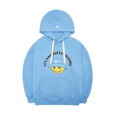 MLB LA Dodgers FW22 Smiley Print Hoodie Unisex Blue 3AHDN0124-07BLL