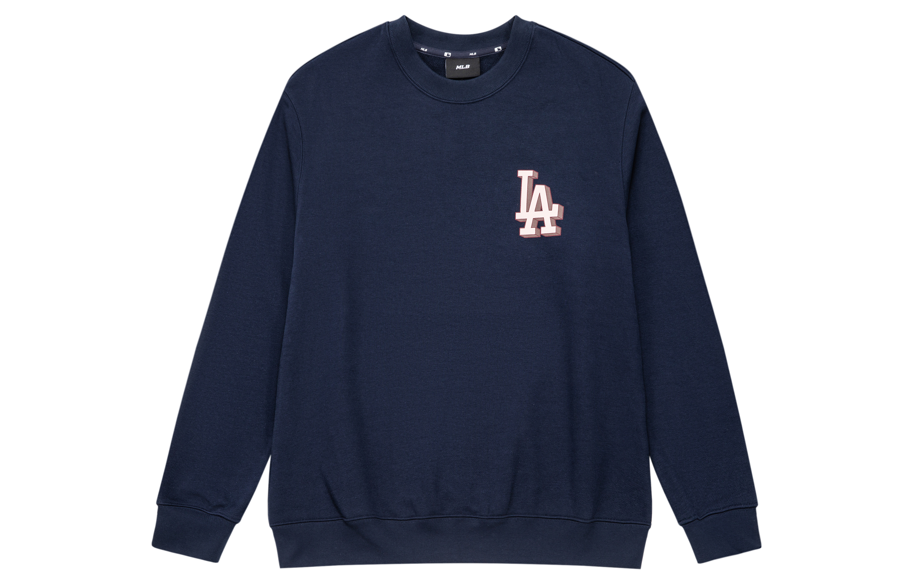 Lookbook MLB 洛杉磯道奇復古時尚男女款海軍藍長袖圓領衫 3AMTM0934-07NYD