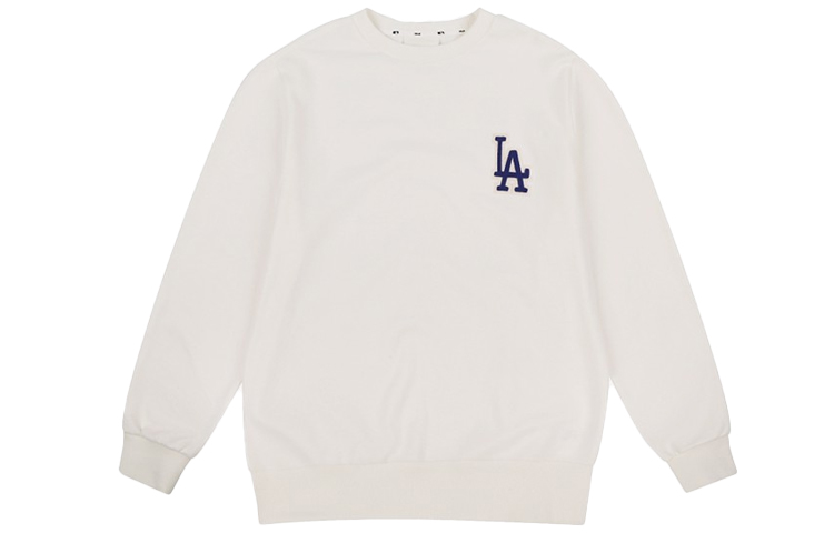 MLB LA Dodgers Unisex White Logo Patch Long Sleeve Crewneck Sweatshirt 31MT01941-07I