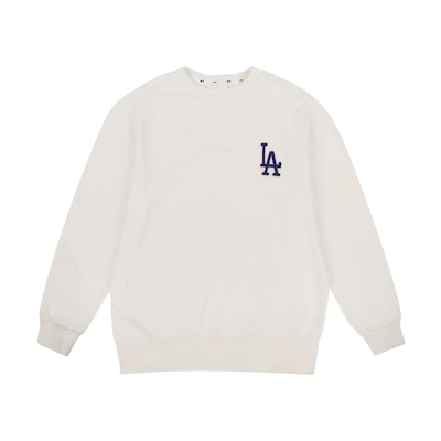 MLB LA Dodgers Unisex White Logo Patch Long Sleeve Crewneck Sweatshirt 31MT01941-07I