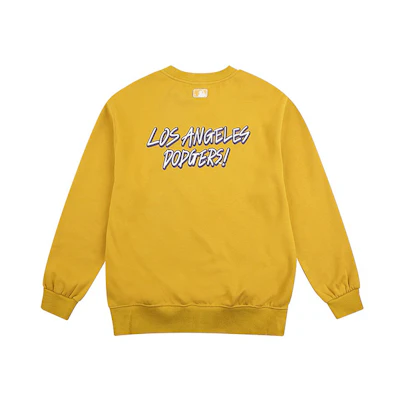 MLB LA Dodgers Yellow Lettering Fleece Hoodie Unisex 31MT16961-07D