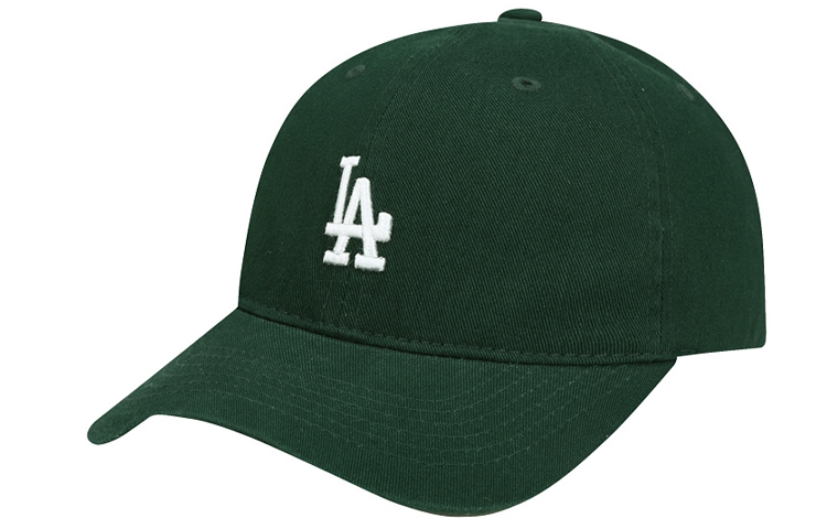 MLB LA Embroidered Cotton Baseball Cap Olive Green Unisex Couples Style 32CP77932