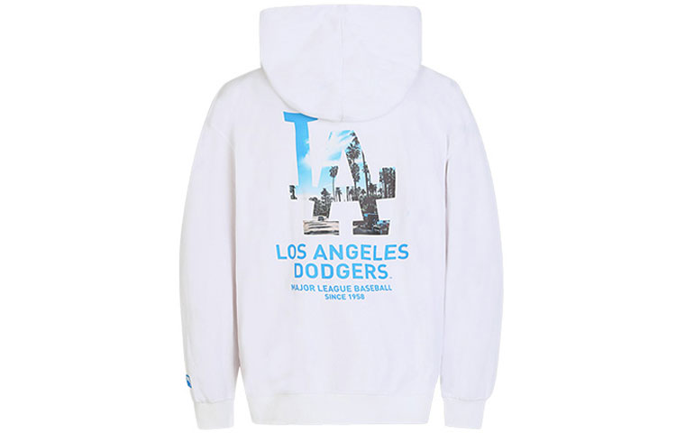 MLB LA Large Logo Print Long Sleeve Sweatshirt Unisex - White 31HDE1011-07W